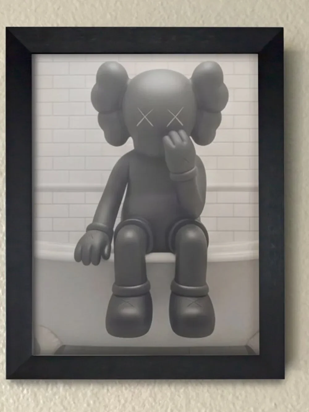 KAWS Framed Bathroom Wall Art